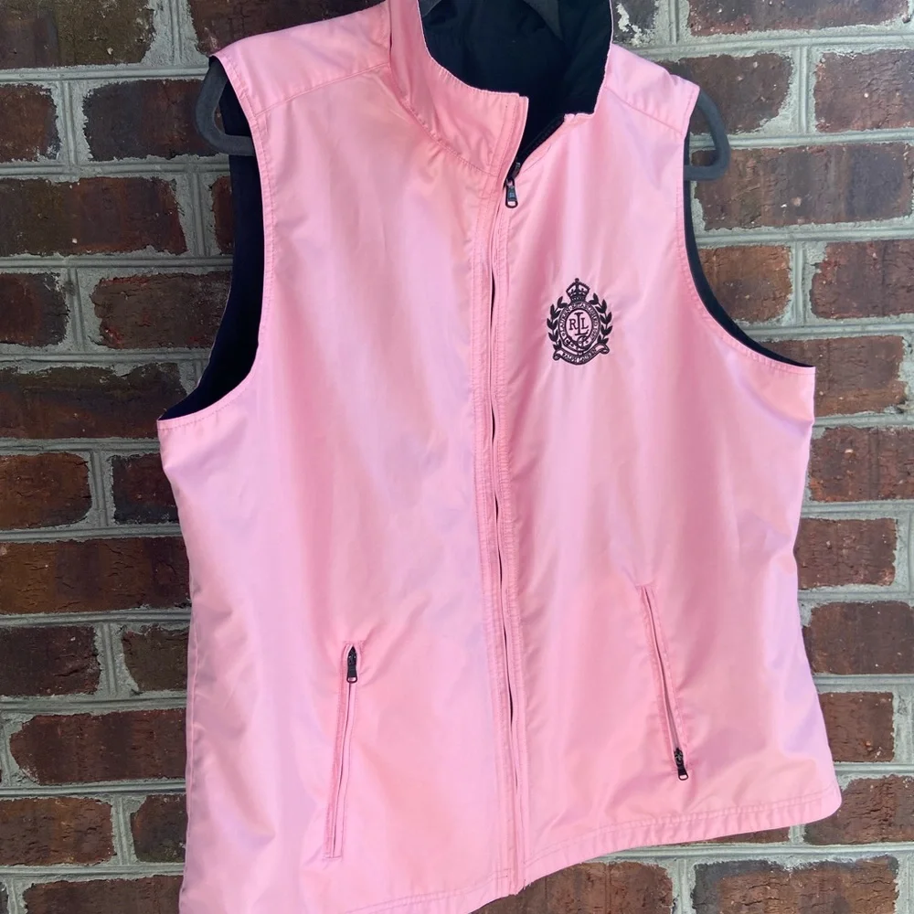 Lauren, Ralph Lauren Women’s Pink and Black Reversible Vest, Size 1X - Picture 5 of 13